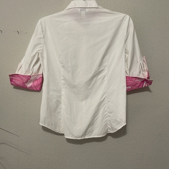 LILLY PULITZER BUTTON DOWN PINK AND WHITE TOP - Picture 7 of 10